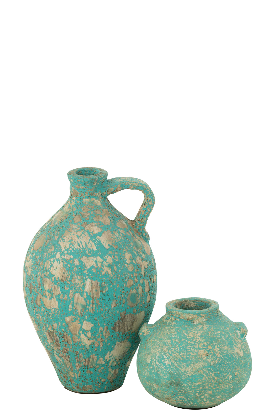 Vaas Karaf Antiek Klei/Cement Azuur