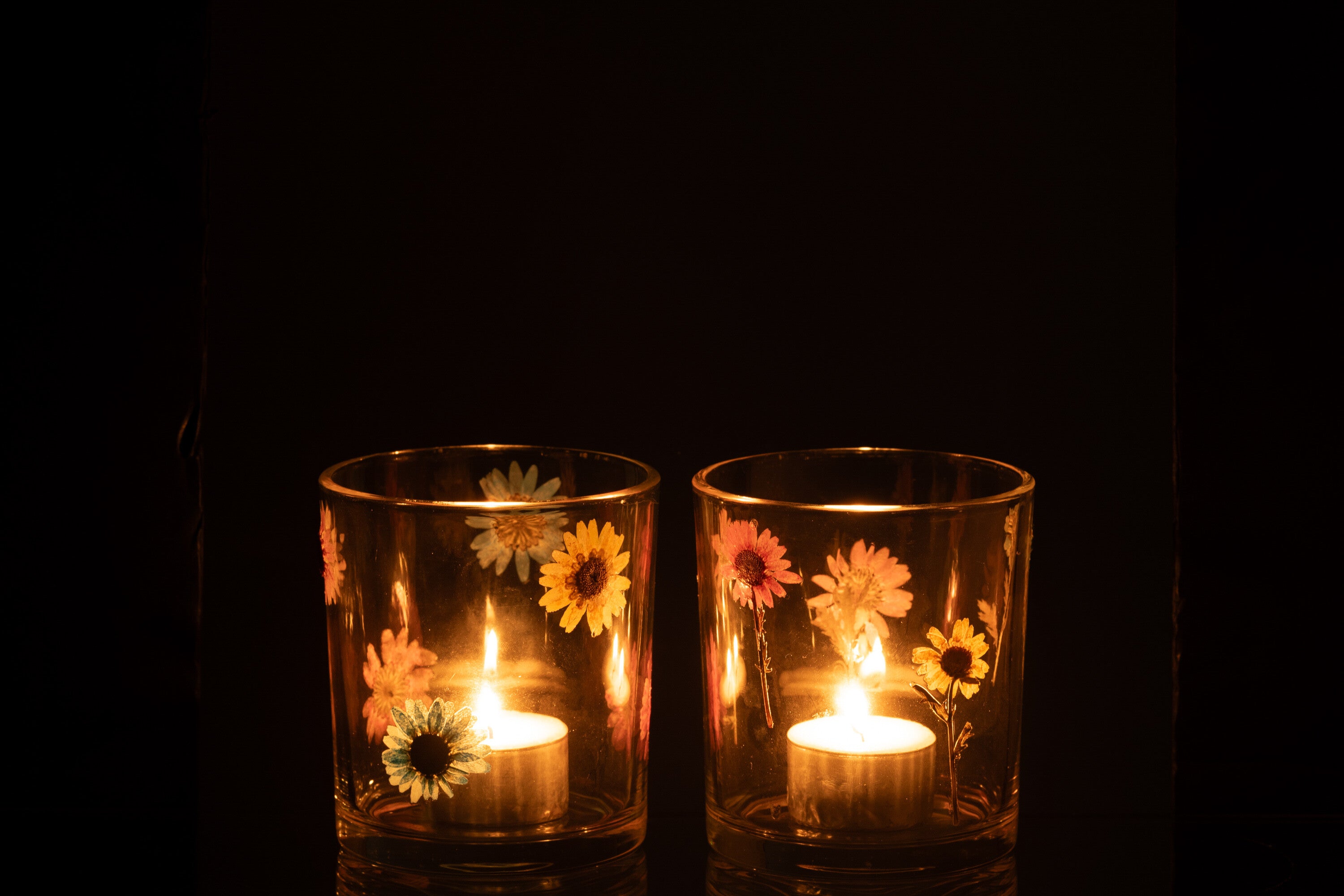 Theelichthouder Posy Medium Glas Mix Assortiment Van 2