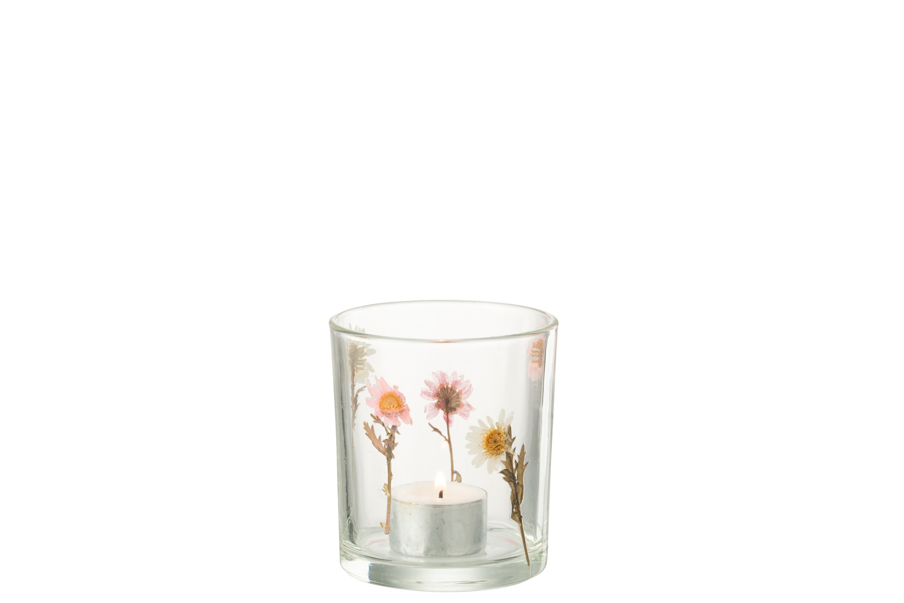 Theelichthouder Peggy Bloemen Glas Klein