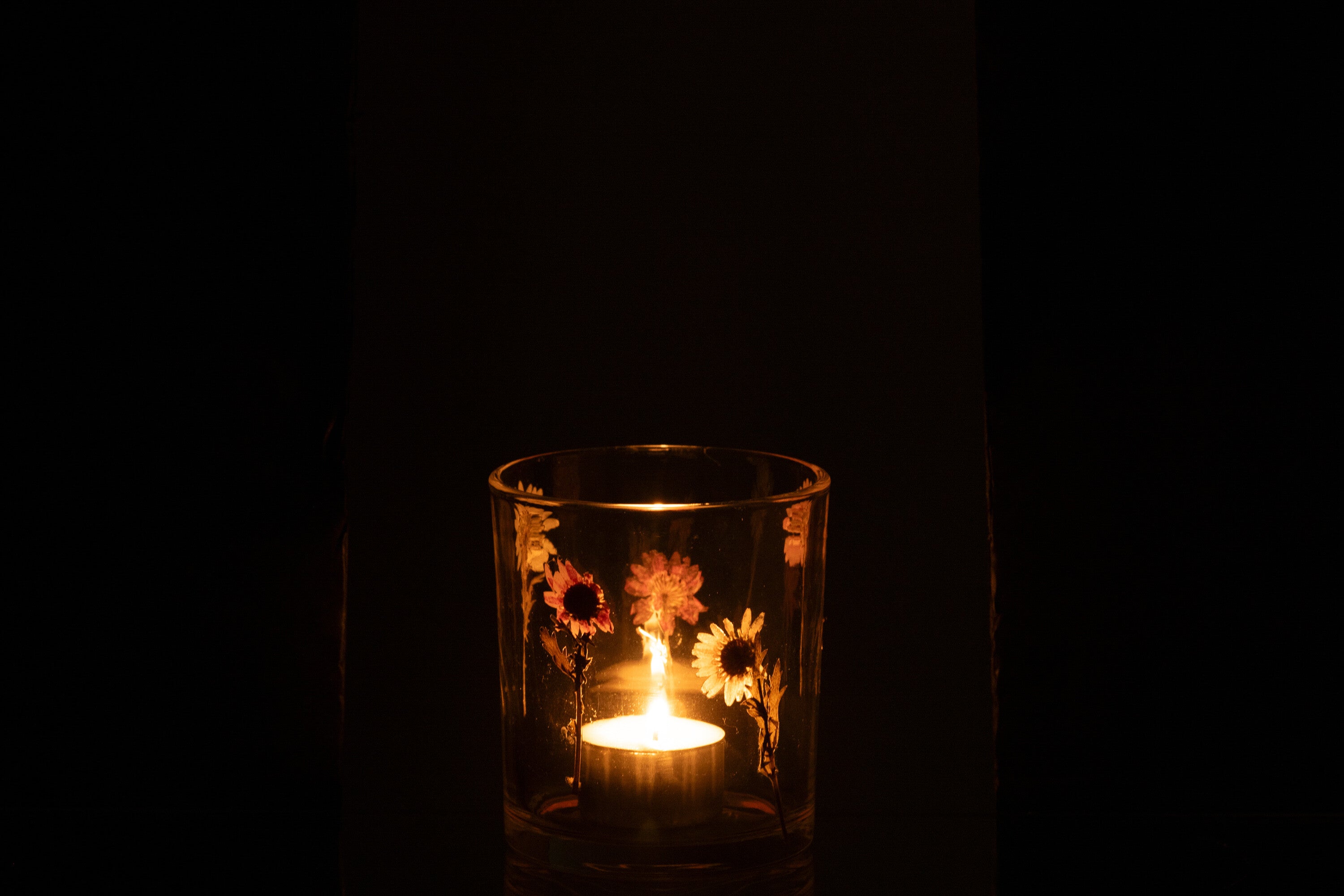 Theelichthouder Peggy Bloemen Glas Klein