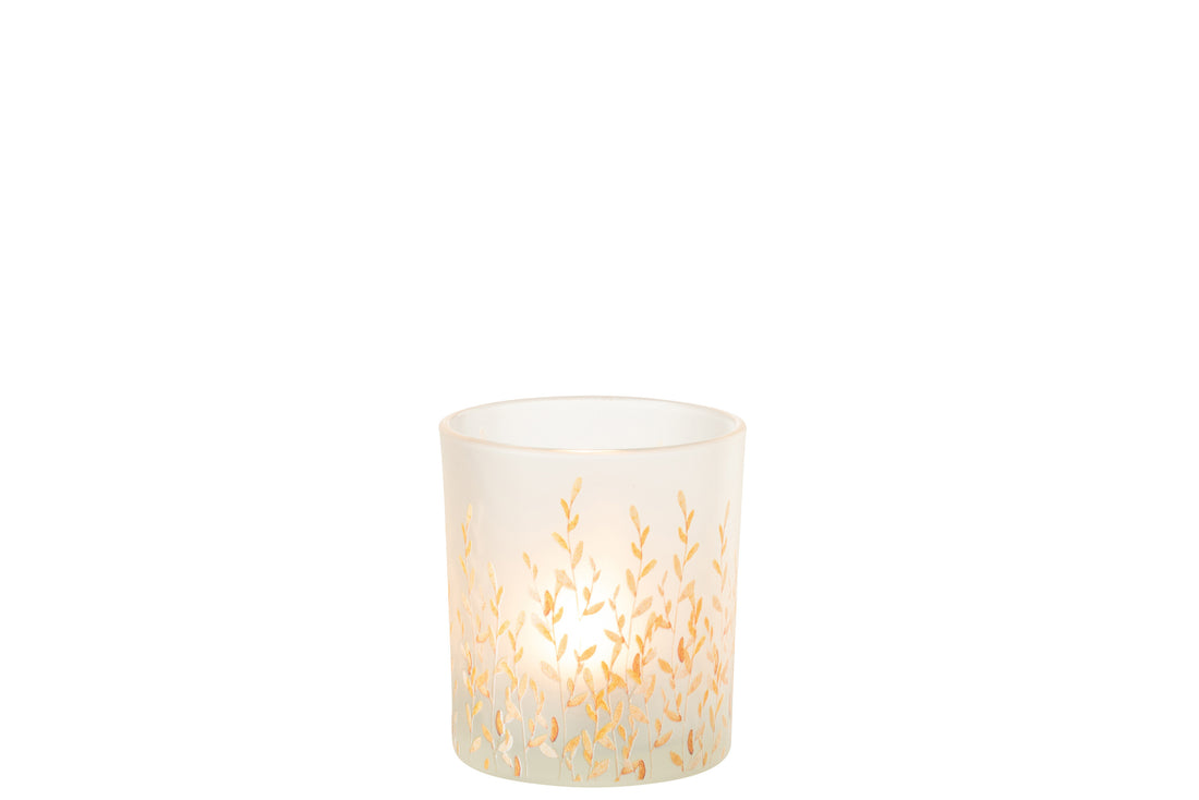 Theelichthouder Sally Glas Oranje/Transparant Klein