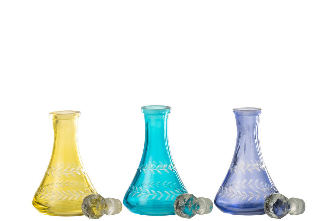 Decoratieve flessen Tarifa glas mix medium assortiment van 3