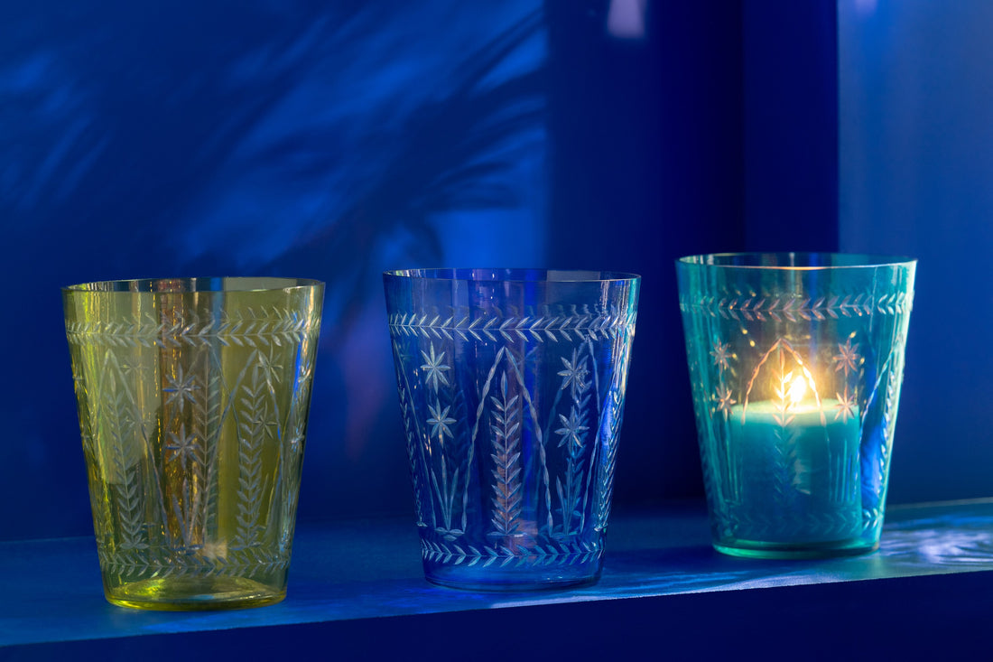 Theelichthouder Tarifa glas mix assortiment van 3