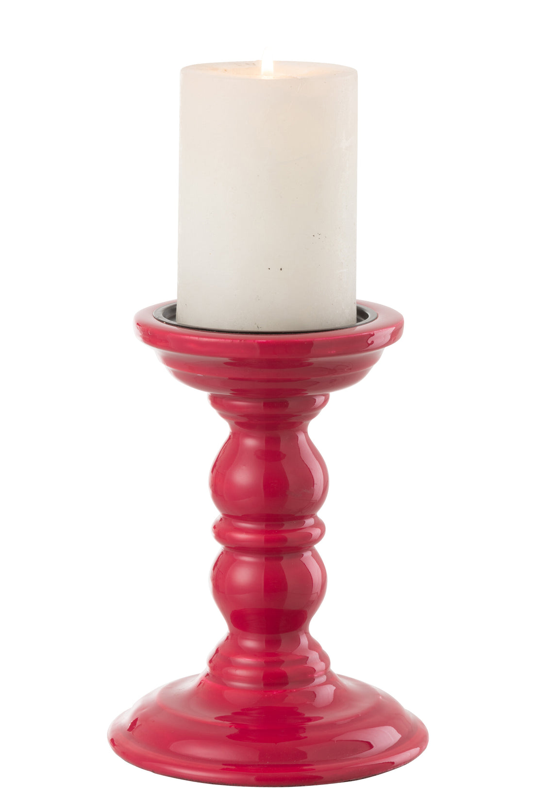 Kaarsenhouder Dumbbel Mangohout Fuchsia