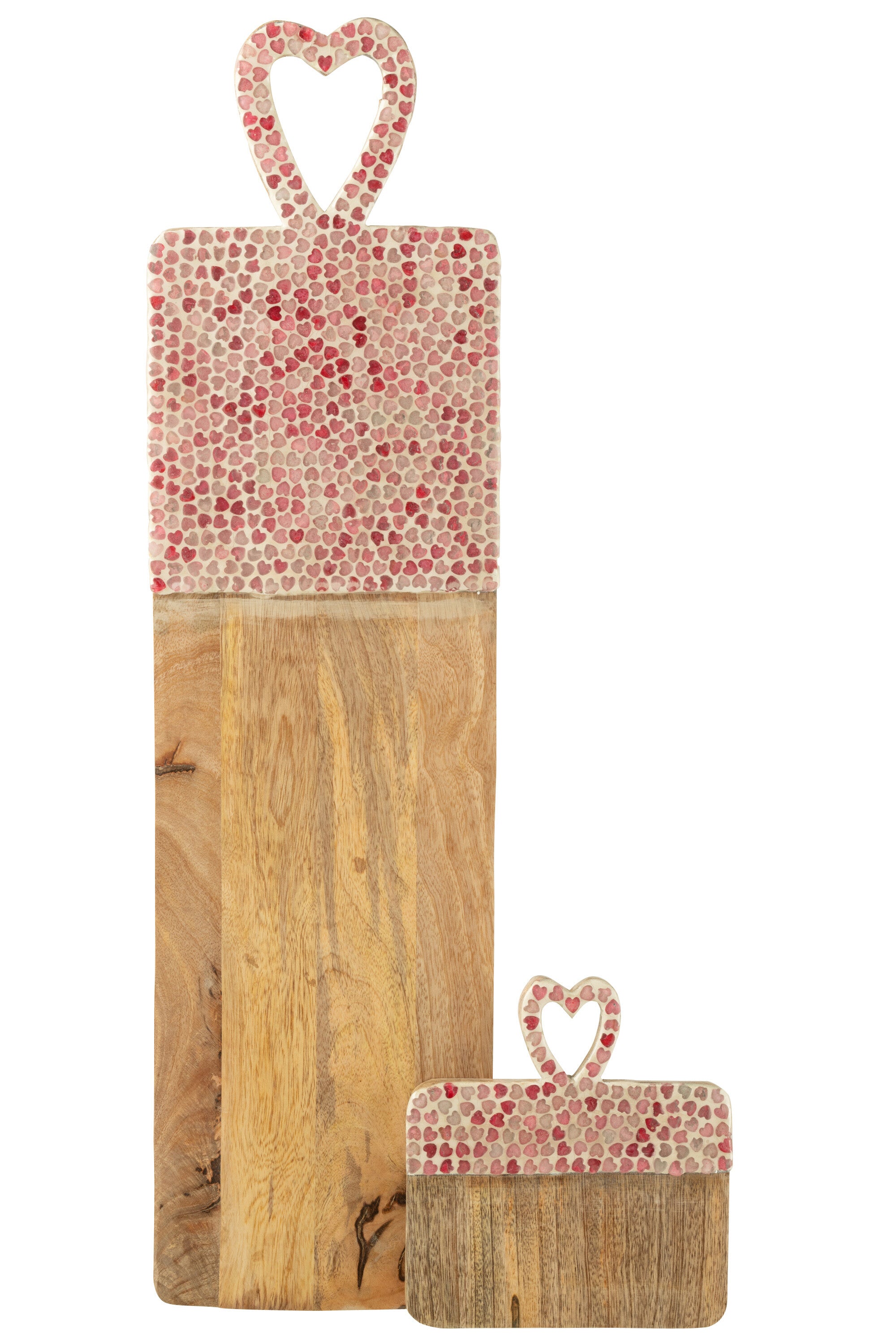 Serveerplank Hart Mozaïek Lang Mangohout Roze