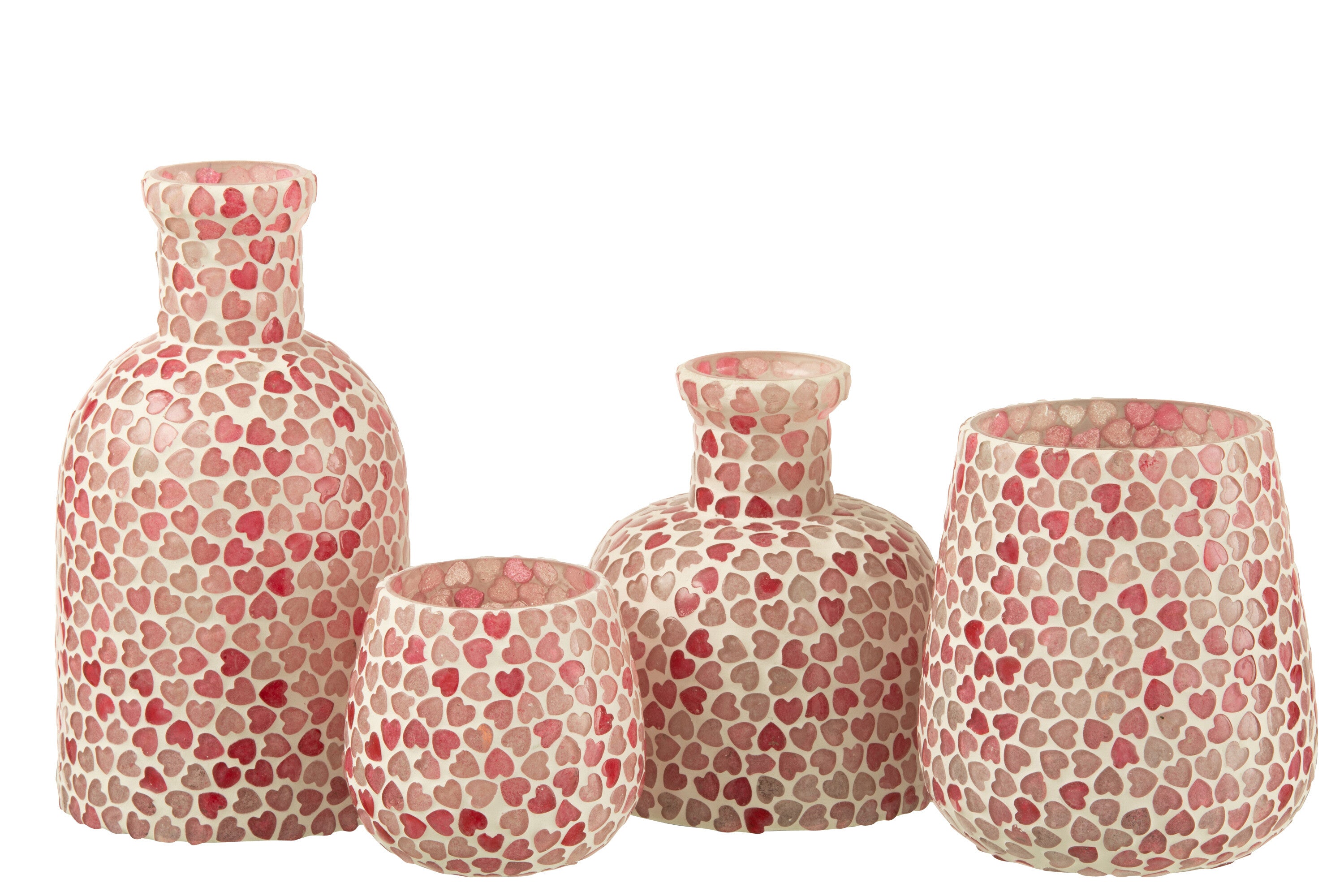 Hart Mozaïek Glas Roze Groot