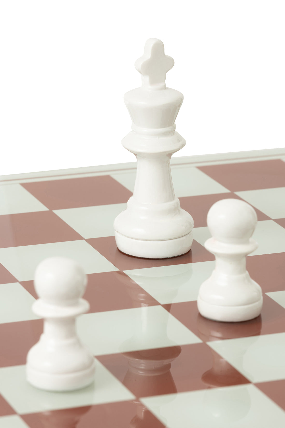 Schaakspelbord Polyresin Wit/Kerst Rood