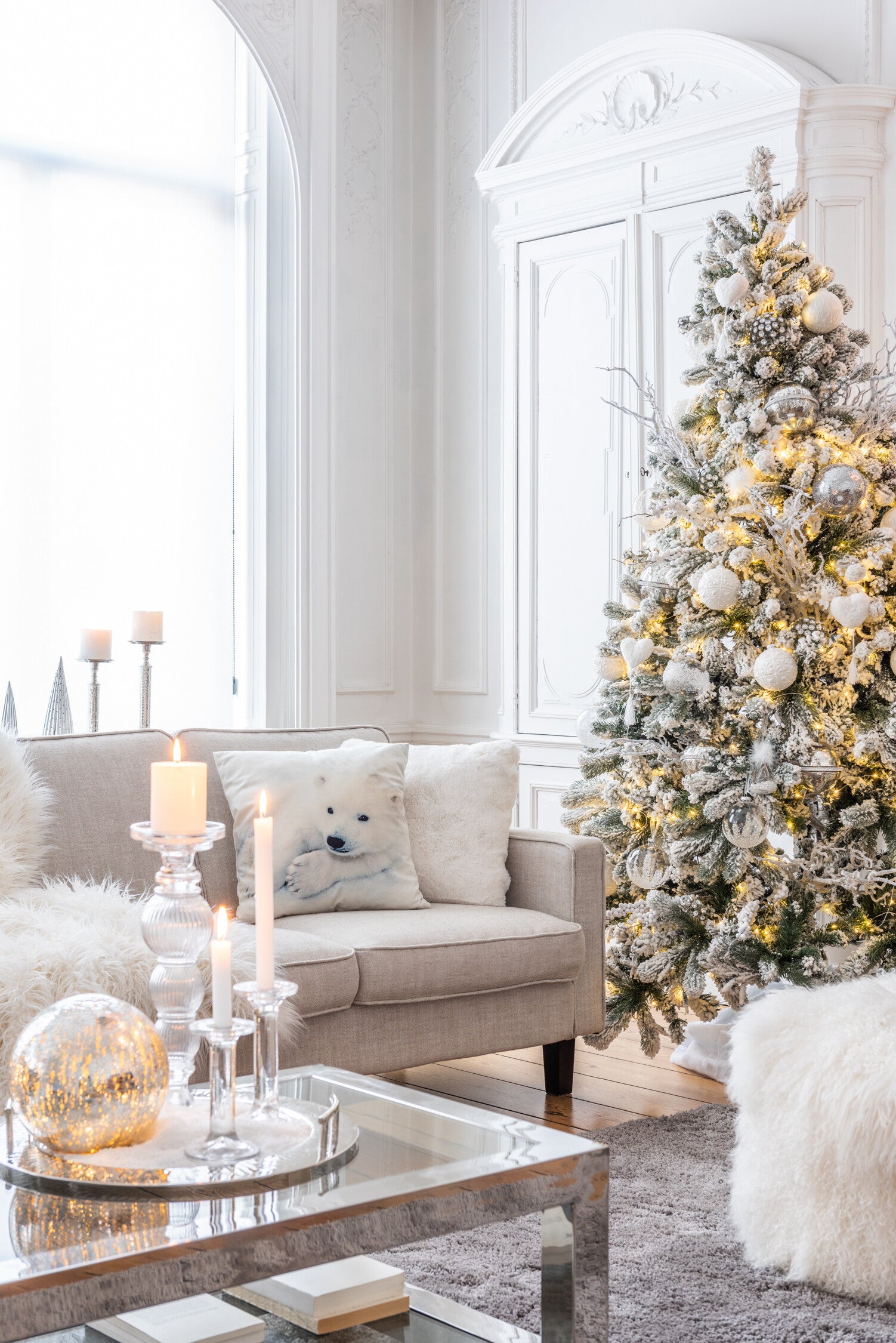 J-Line Stolp Winter Huis Led Acryl Wit/Groen Small