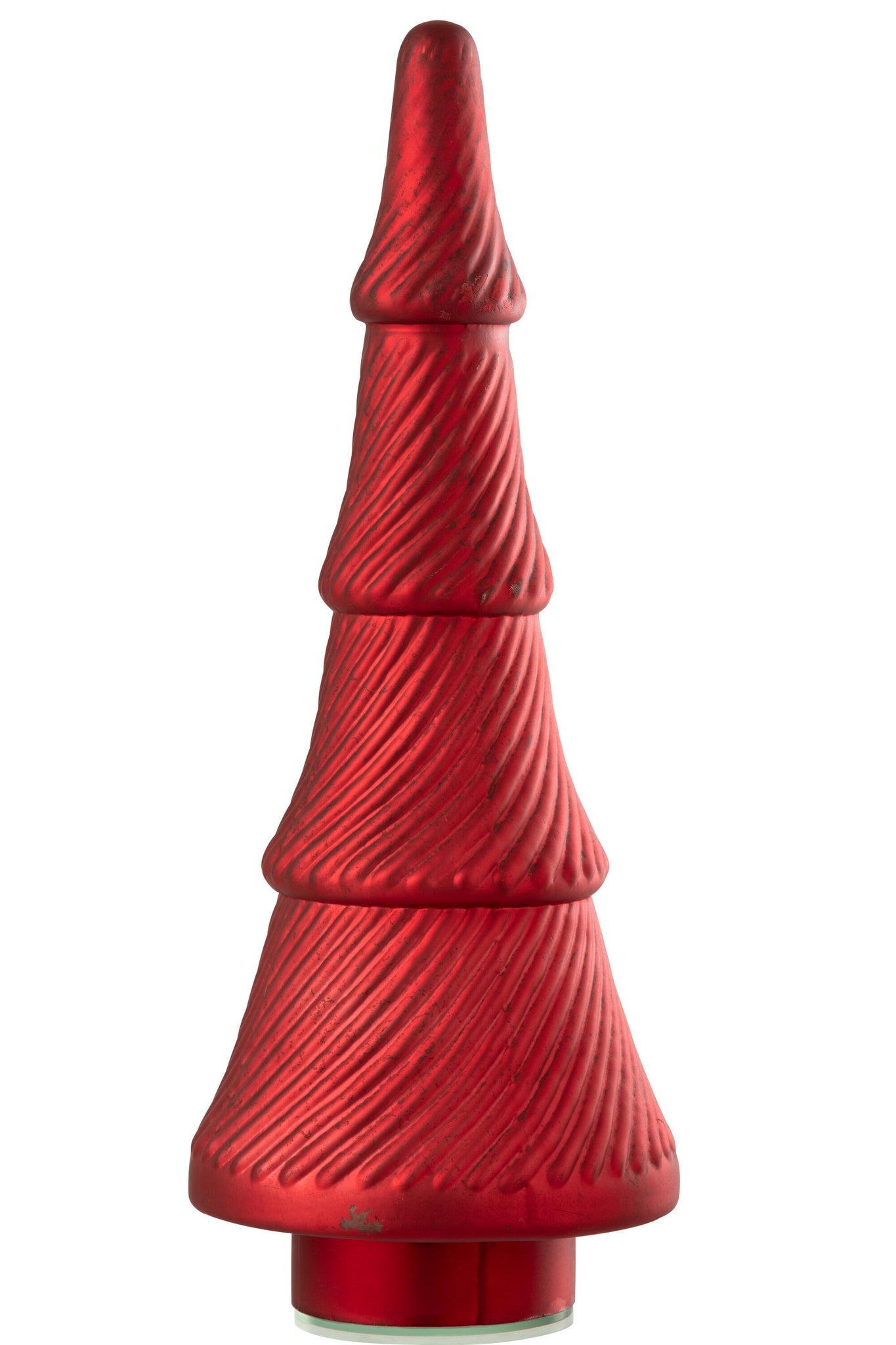 Kerstboom Geoxideerd Geribbeld Glas Rood Groot
