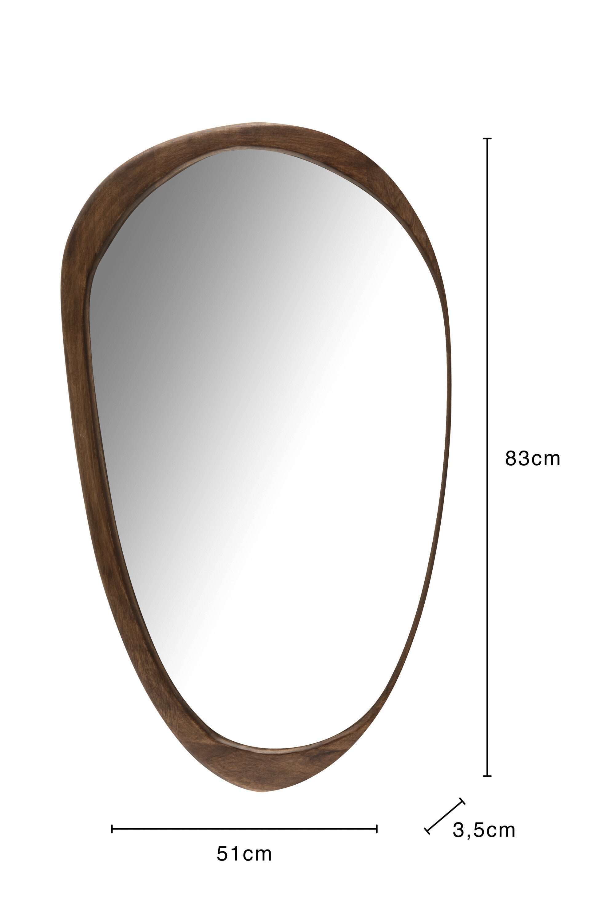 Spiegel Onregelmatig Mangohout Donkerbruin Groot