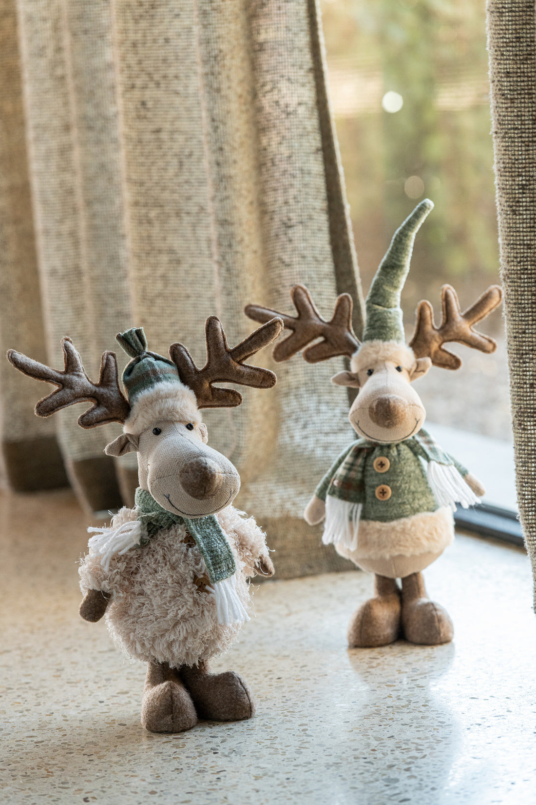 Eland Sjaal Polyester Gebroken Wit/Groen Assortiment Van 2