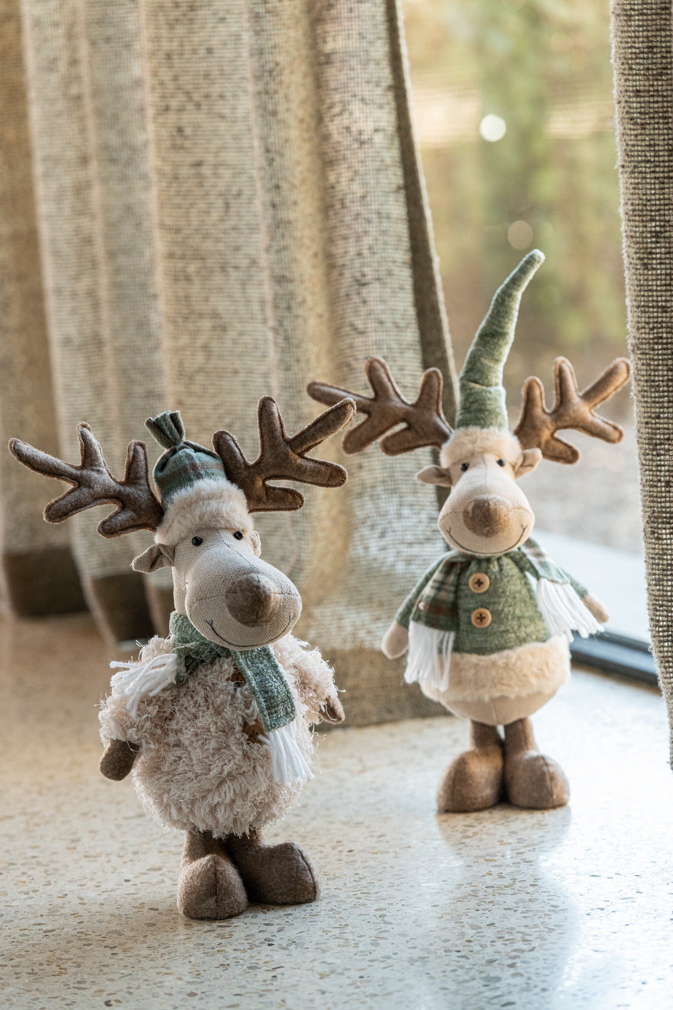 Eland Sjaal Polyester Gebroken Wit/Groen Assortiment Van 2