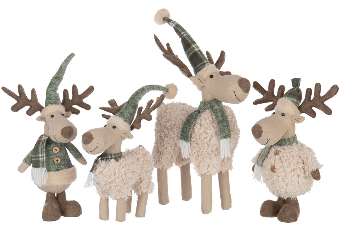 Eland Sjaal Polyester Gebroken Wit/Groen Groot