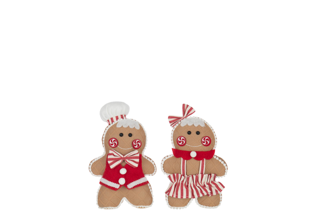 Peperkoek Jongen/Meisje Polyester Kameel/Kerst Rood Klein Assortiment Van 2