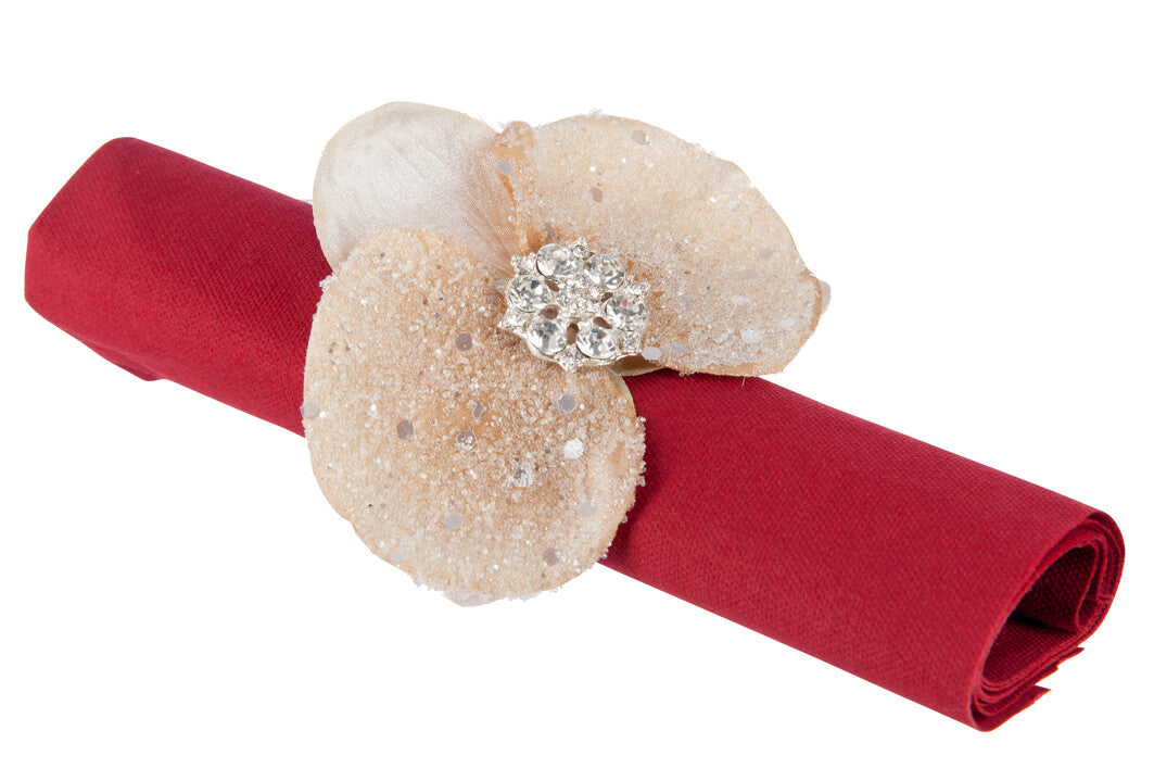 Rendier Sjaal Polyester Wit/Goudkleurig Klein