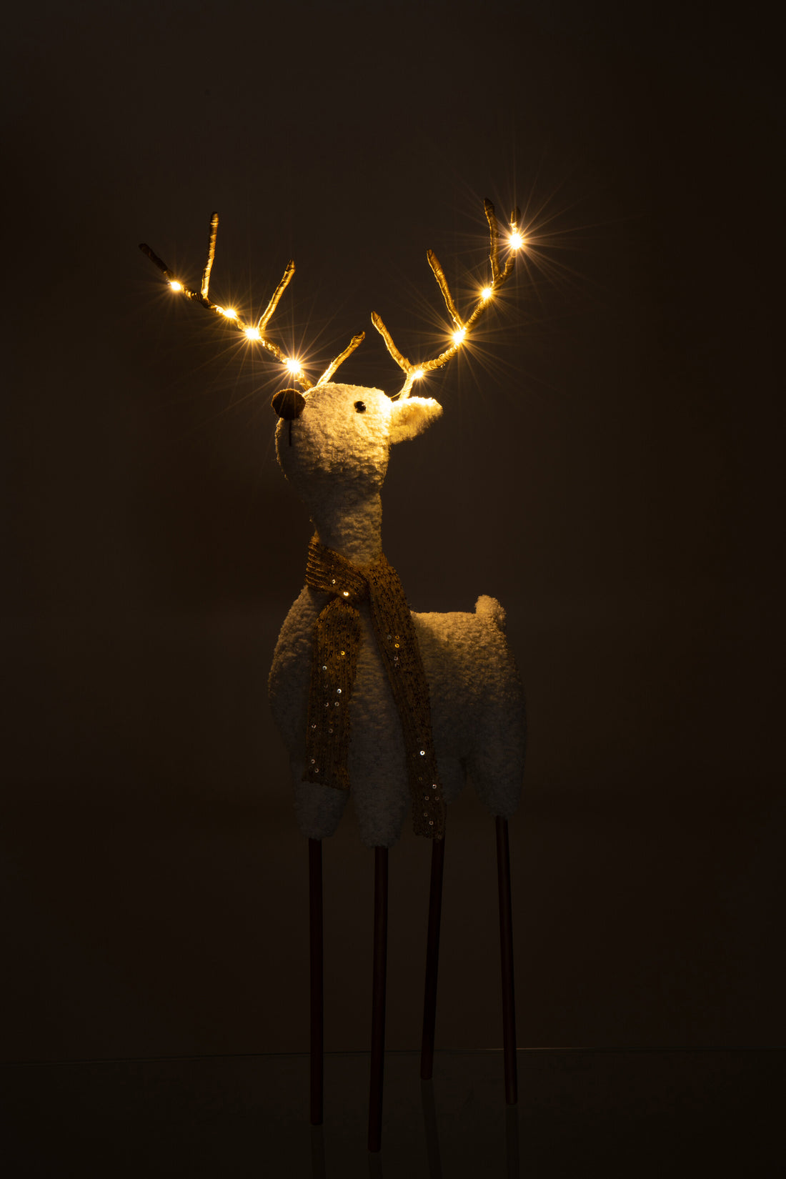 Rendier Sjaal Polyester Wit/Goudkleurig Groot