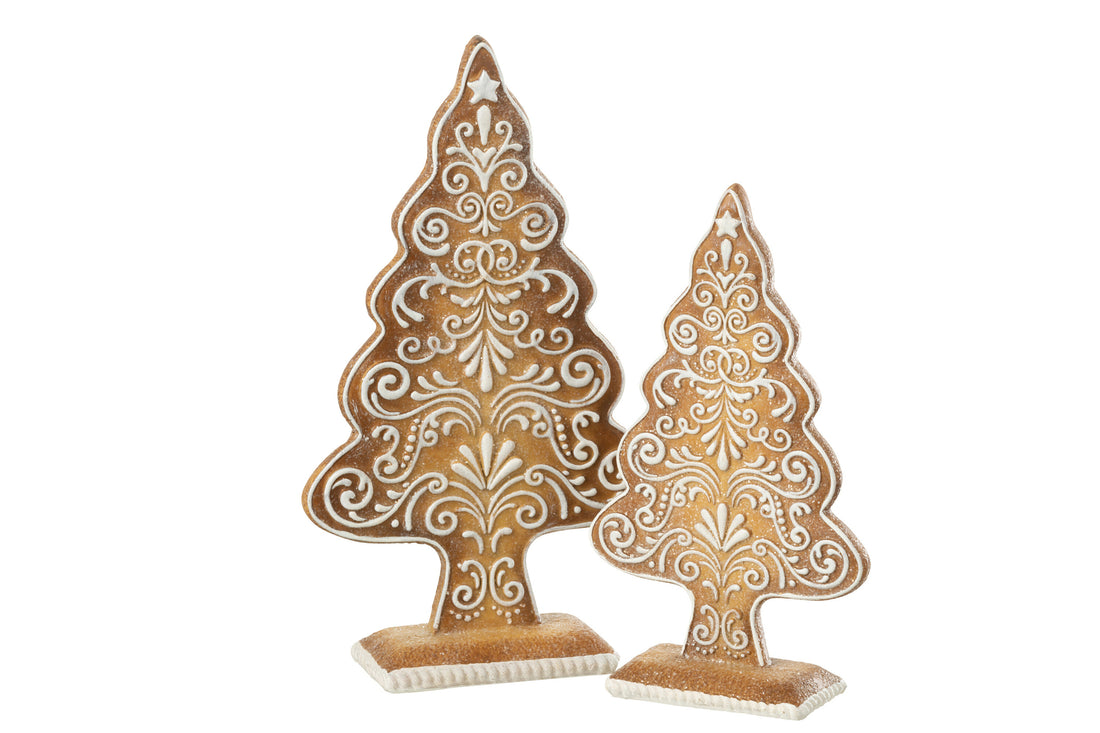 Peperkoek Kerstboom Limoenpoeder Beige/Wit Groot