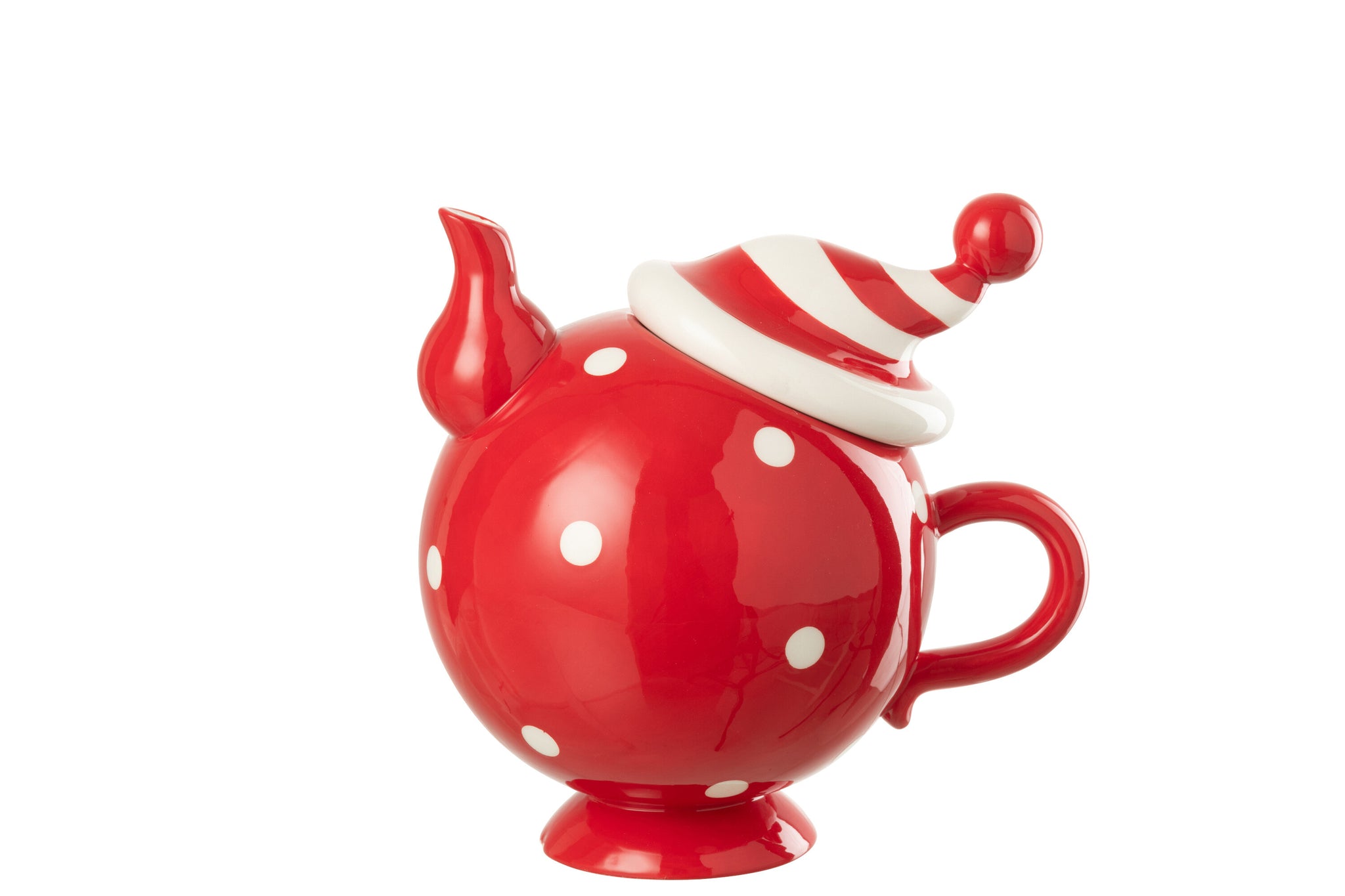 Theepot Kerstmuts Dolomiet Kerst Rood/Wit