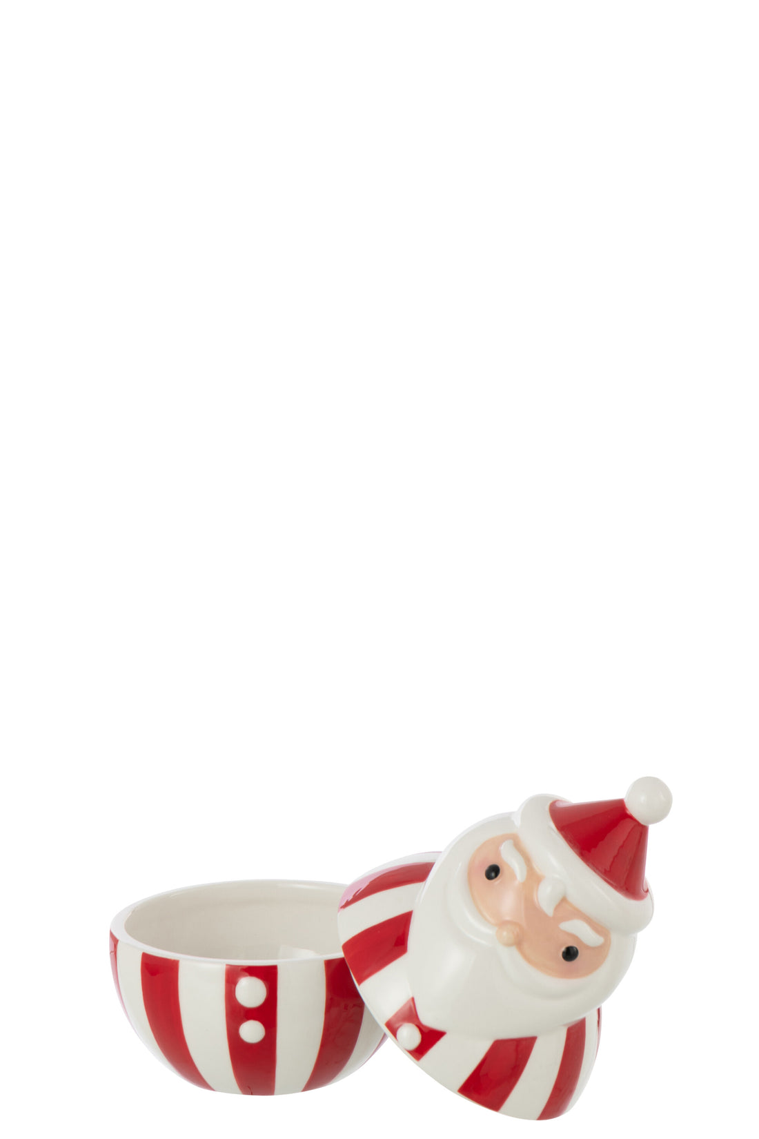 Kom + Deksel Kerstman Dolomiet Kerst Rood/Wit Klein