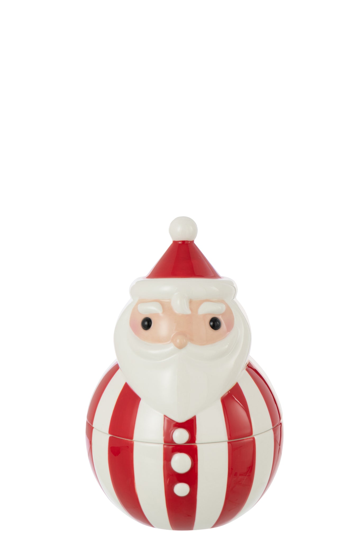 Kom + Deksel Kerstman Dolomiet Kerst Rood/Wit Groot