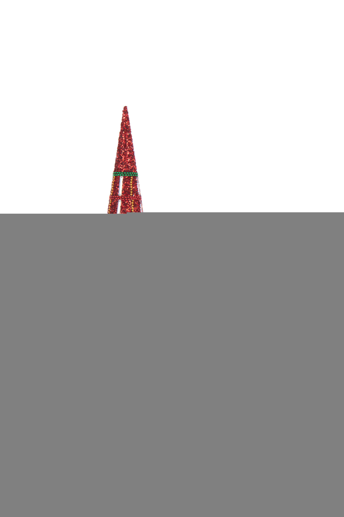 Set van 2 kegelvormige ijzeren/kralen kerstdecoratie rood