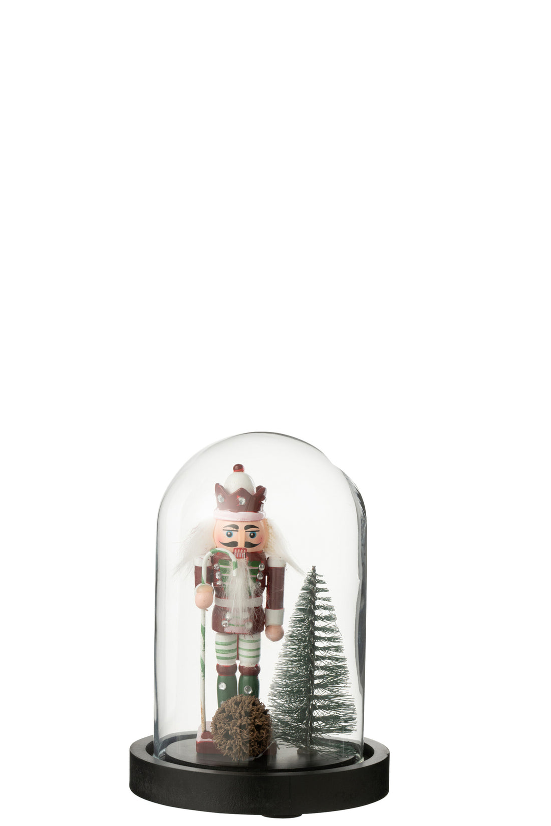 Decoratieve stolp notenkraker glas Kerst rood/donkergroen klein assortiment van 4