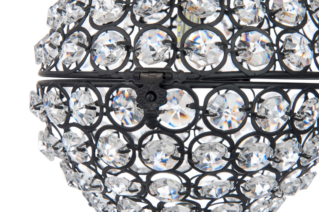 Kerstboom op metalen voet/papier Kerst rood klein