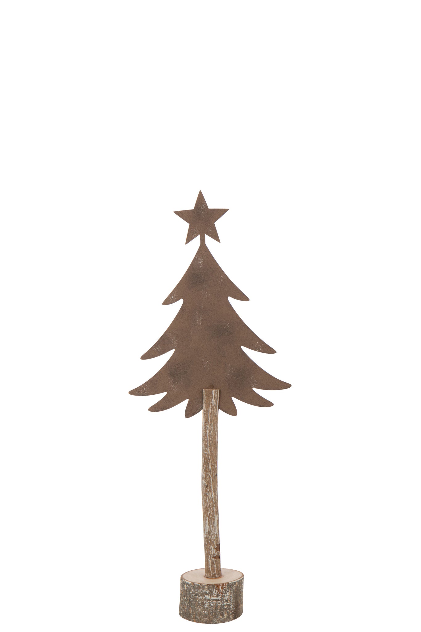 Kerstboom + Ster IJzer/Paulowniahout Bruin Klein
