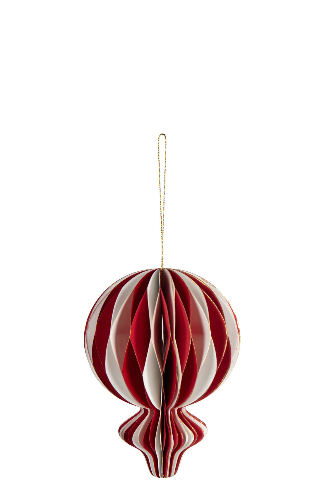 Hanger Luchtballon Opvouwbaar Papier Wit/Kerst Rood Groot