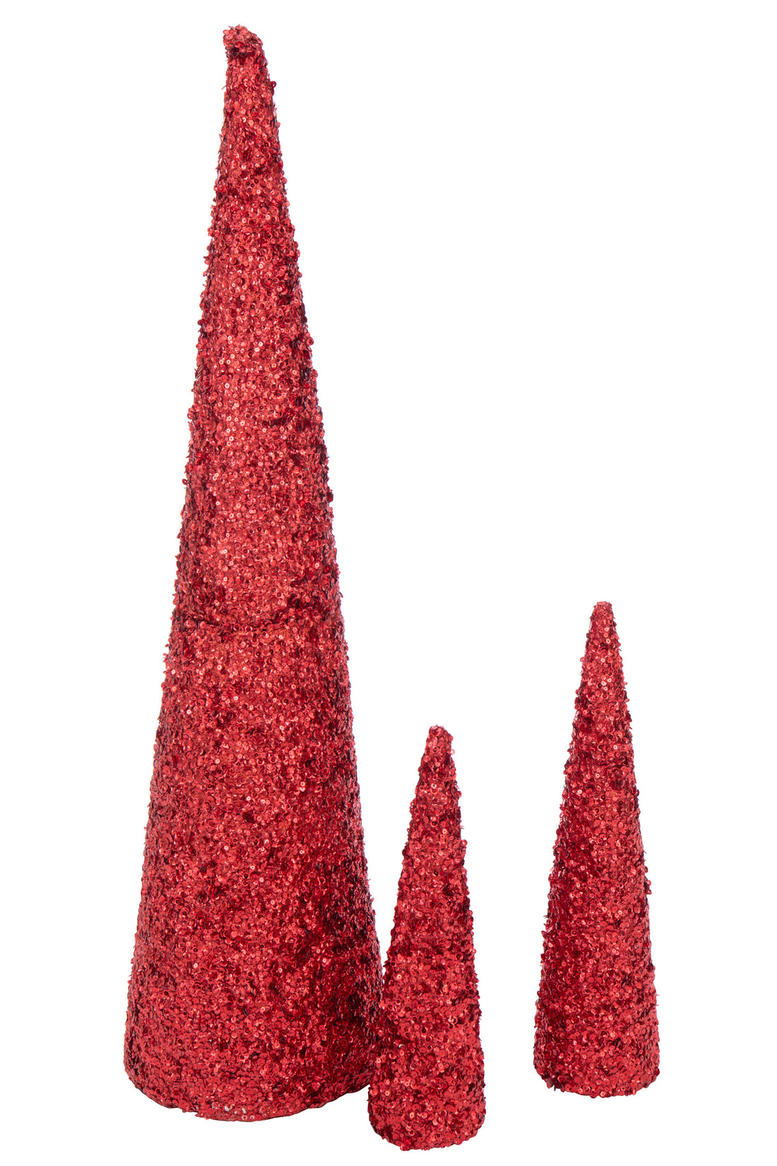 Kegel Pailletten Schuim Kerst Rood Groot