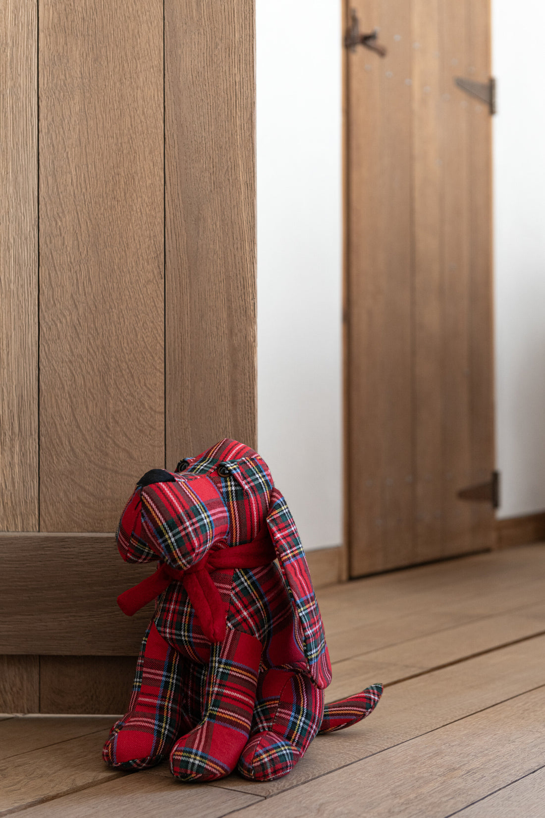 Deurstopper Hond Geruit Polyester Kerst Rood/Donkergroen Assortiment Van 2