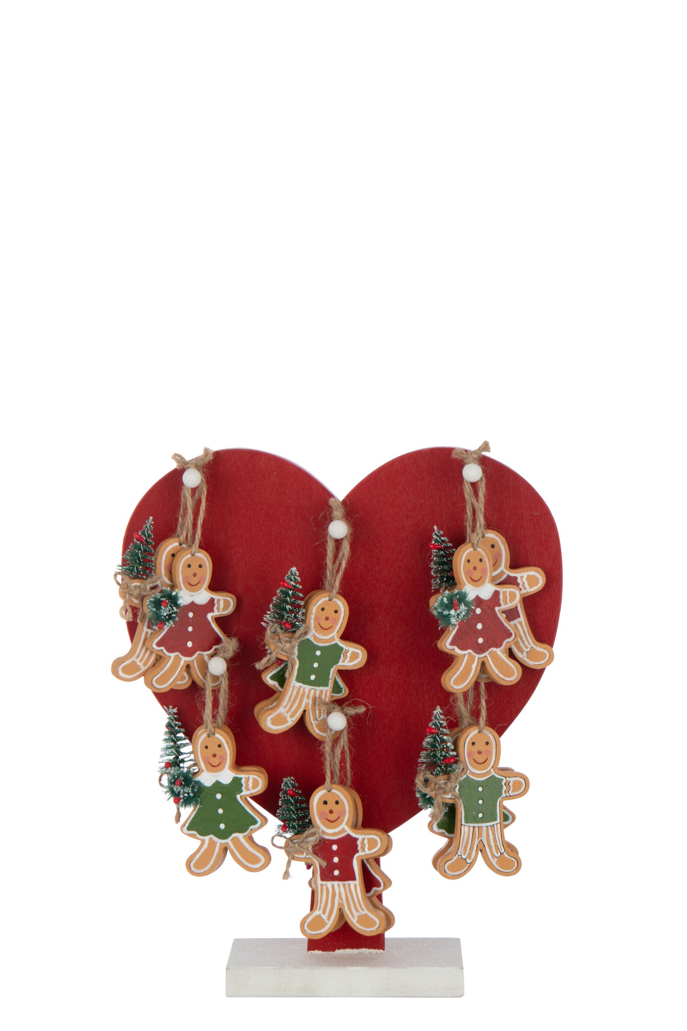 Hart + Peperkoekhangers Triplex Kerst Rood