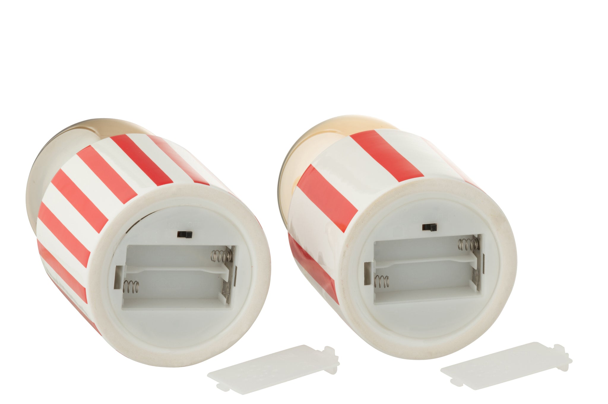 Tafellamp Gestreept Dolomiet Rood/Wit Assortiment Van 2