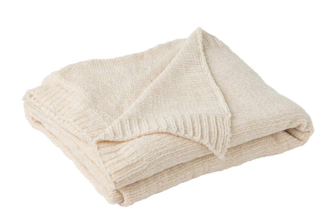 Deken Chenille Polyester Ecru