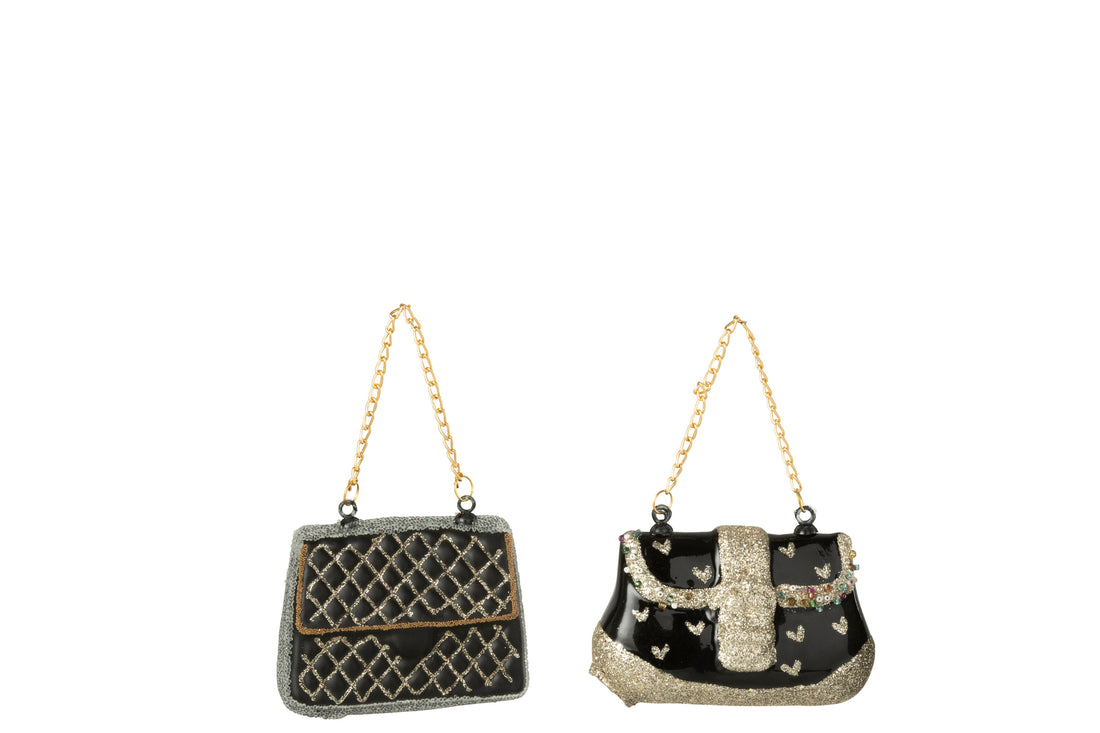 Hanger Handtas Glas Zwart Assortiment Van 2