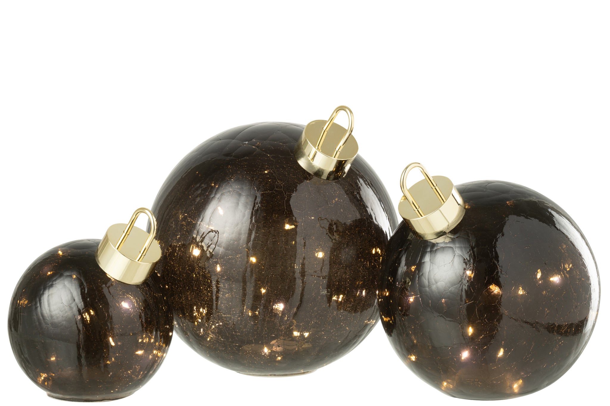 Kerstbal Led Glas Zwart Groot