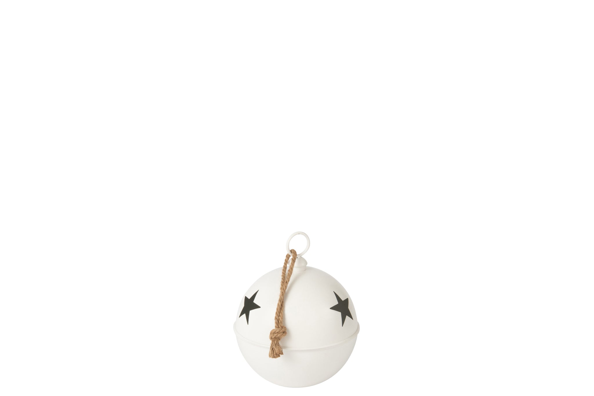 Kerstbal Mat Bal IJzer Wit Middelgroot