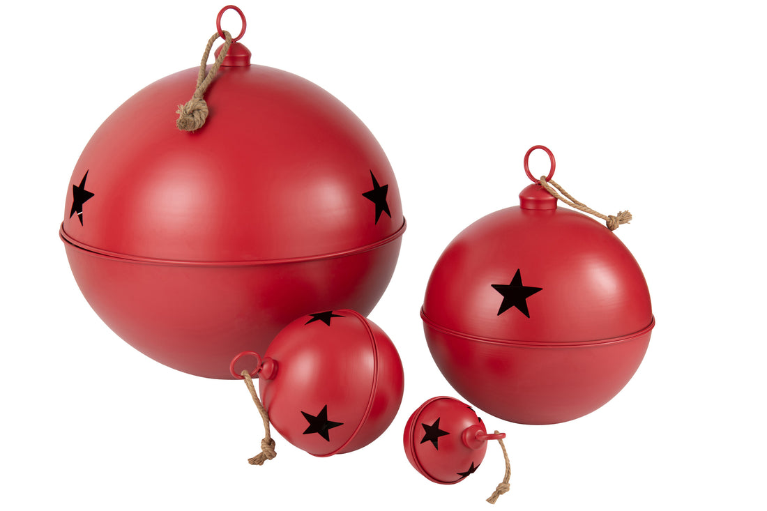 Kerstbal Mat Bal IJzer Rood Extra Groot