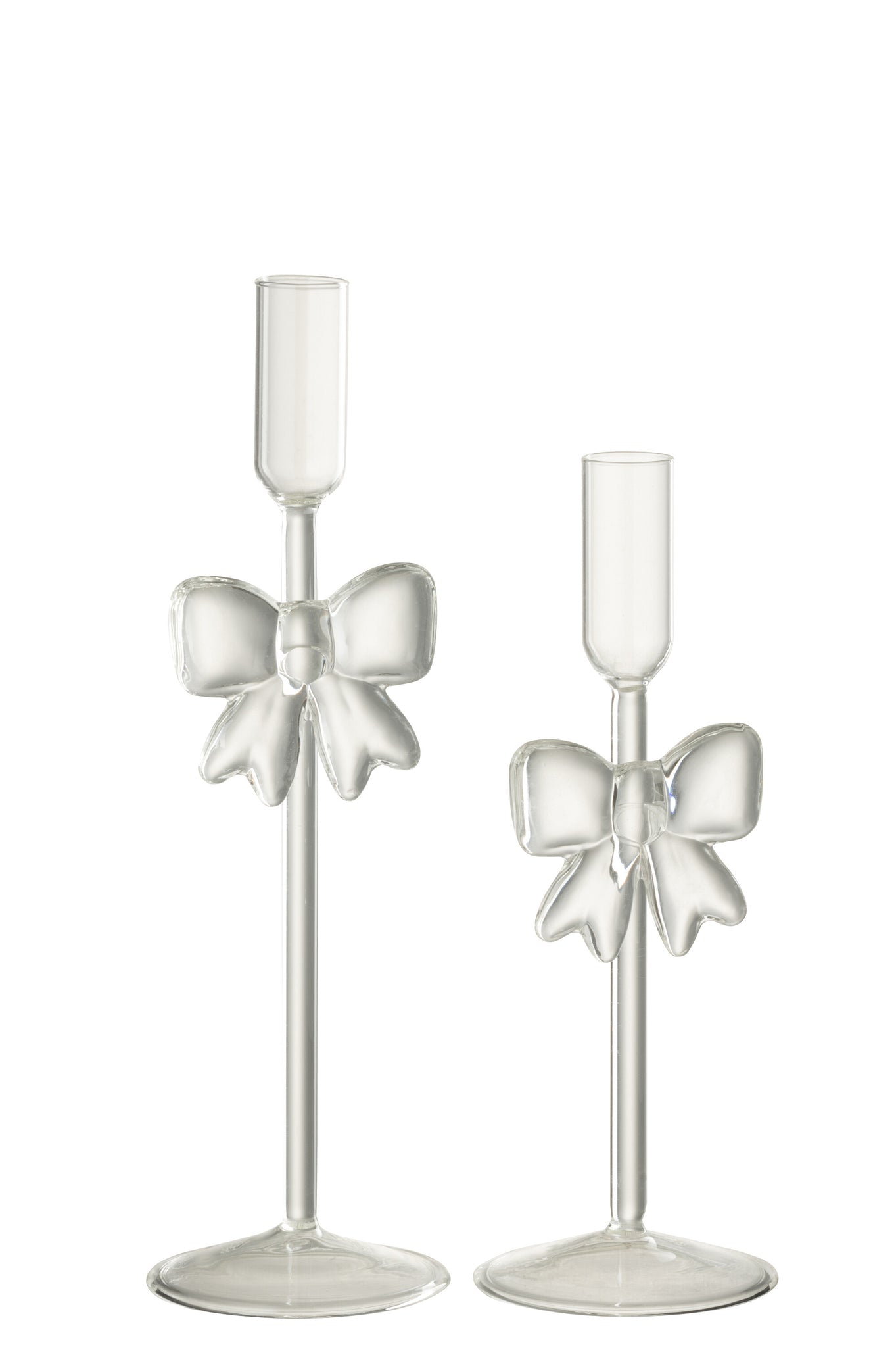 Set van 2 kaarsenhouder glas transparant