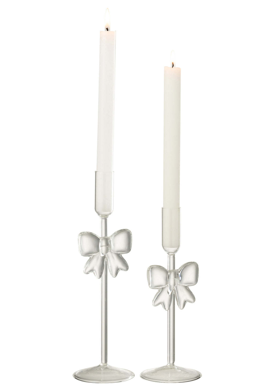 Set van 2 kaarsenhouder glas transparant