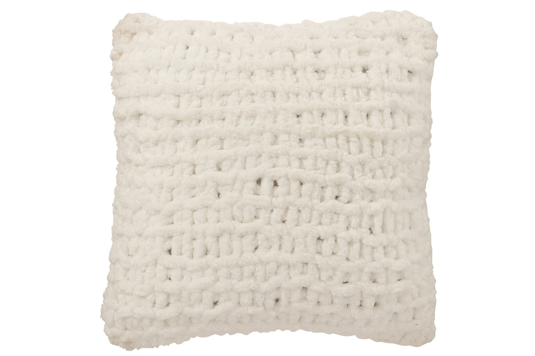 Kussen Gebreid Polyester Wit/Kerst Rood