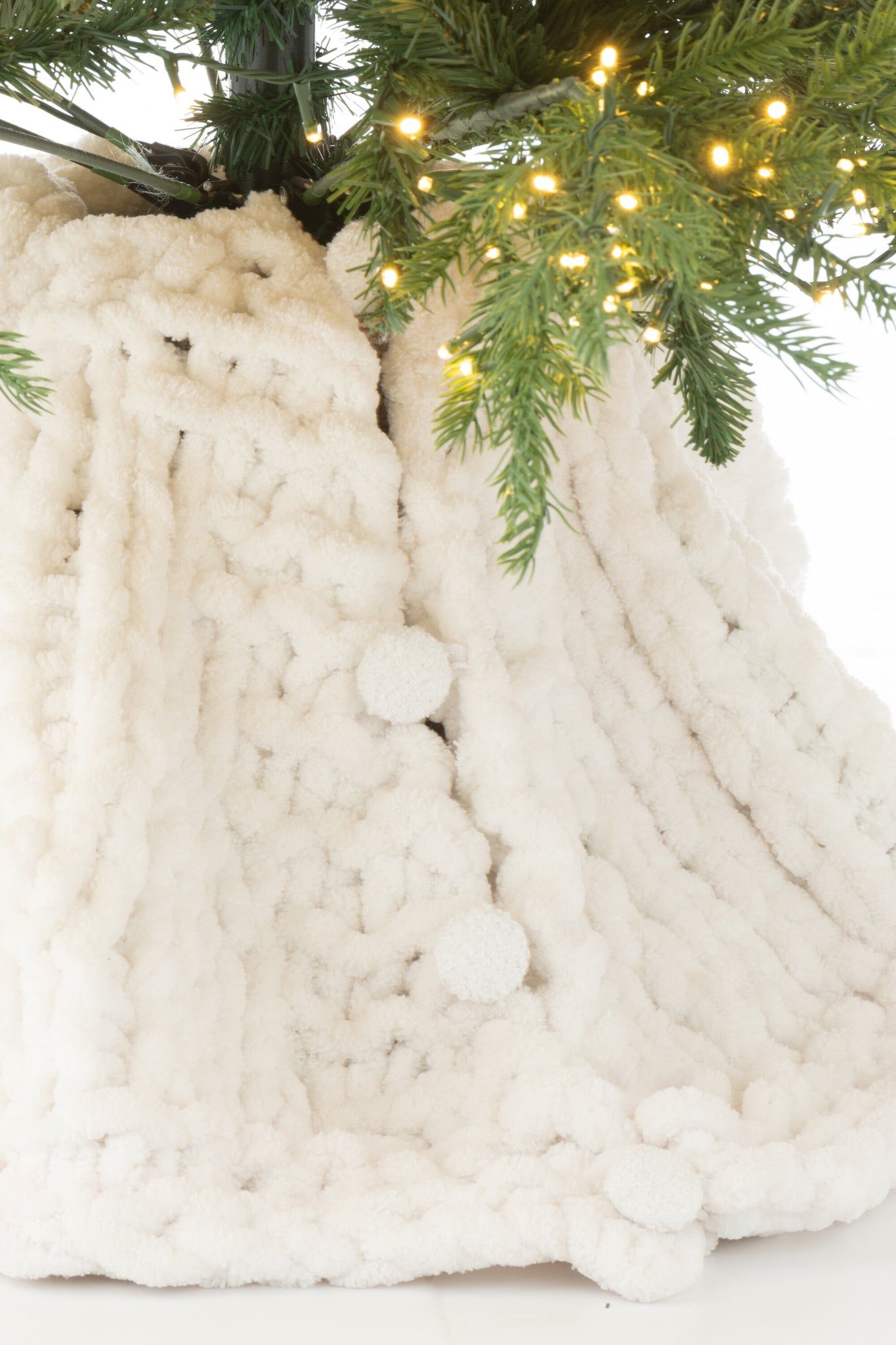 Kerstboomrok Gebreid Polyester Wit