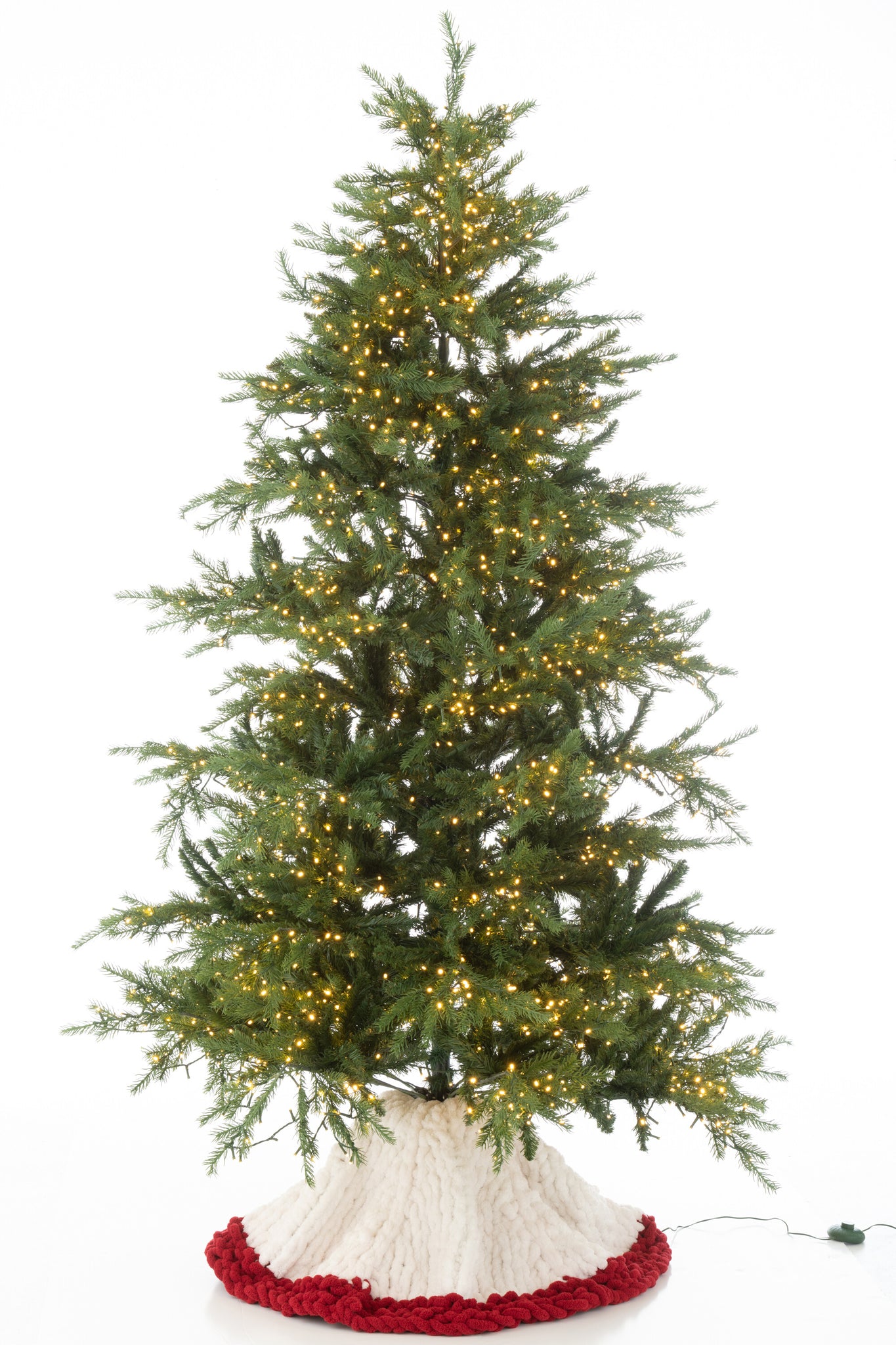 Kerstboomrok Gebreid Polyester Wit/Kerst Rood