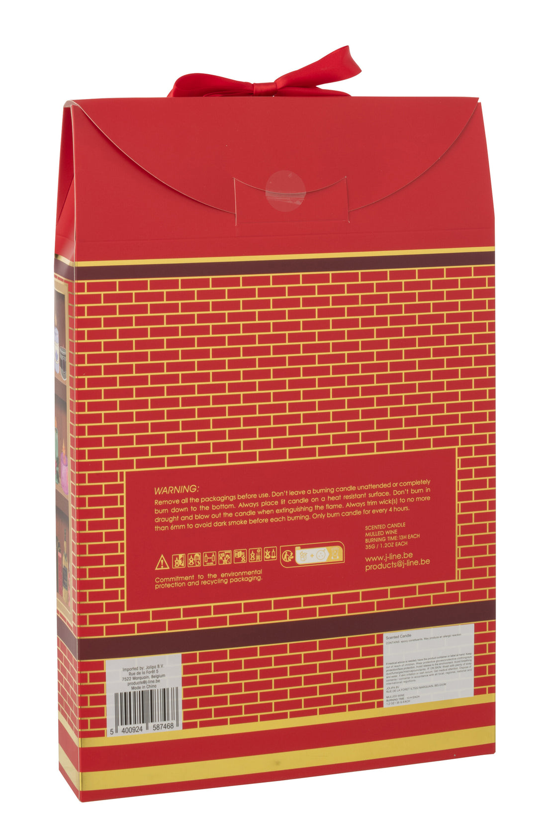 Geurkaars 12 Kaarsen Verrassingsvenster Was Koraal Rood/Multicolor