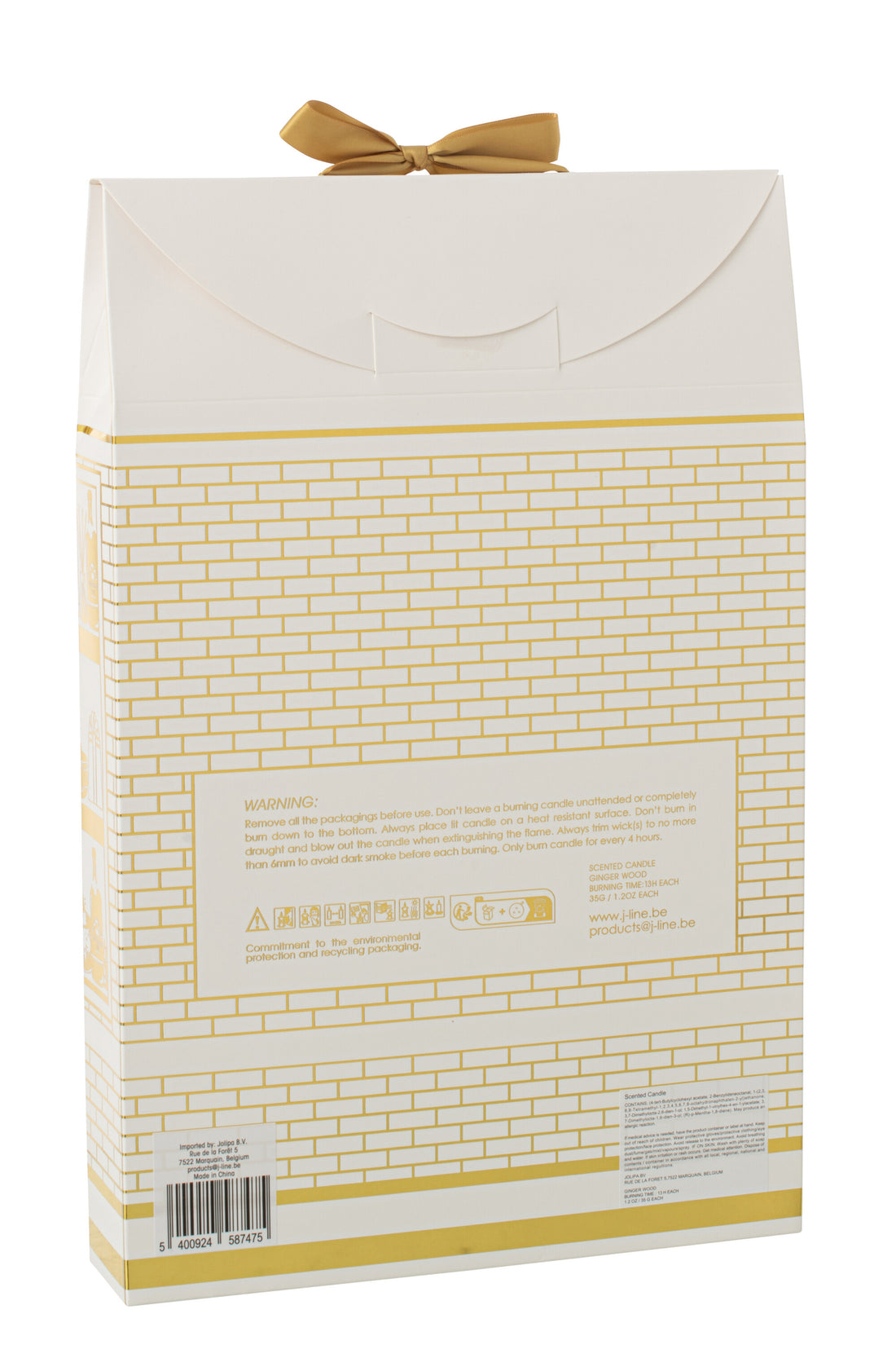 Geurkaars van was, 12 stuks, met verrassingsvenster, kleur: Goudkleurig/Wit