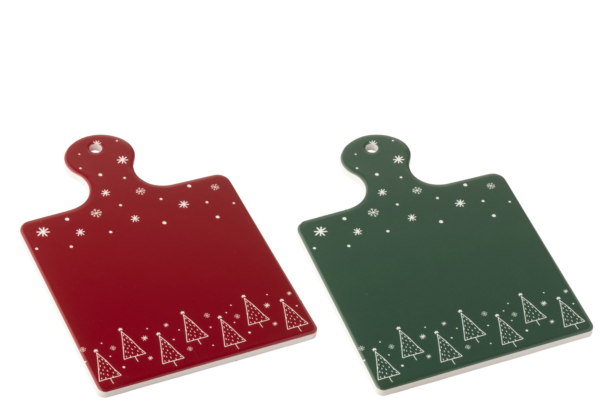 Snijplank Keramische Kerst Rood/Donkergroen Assortiment Van 2