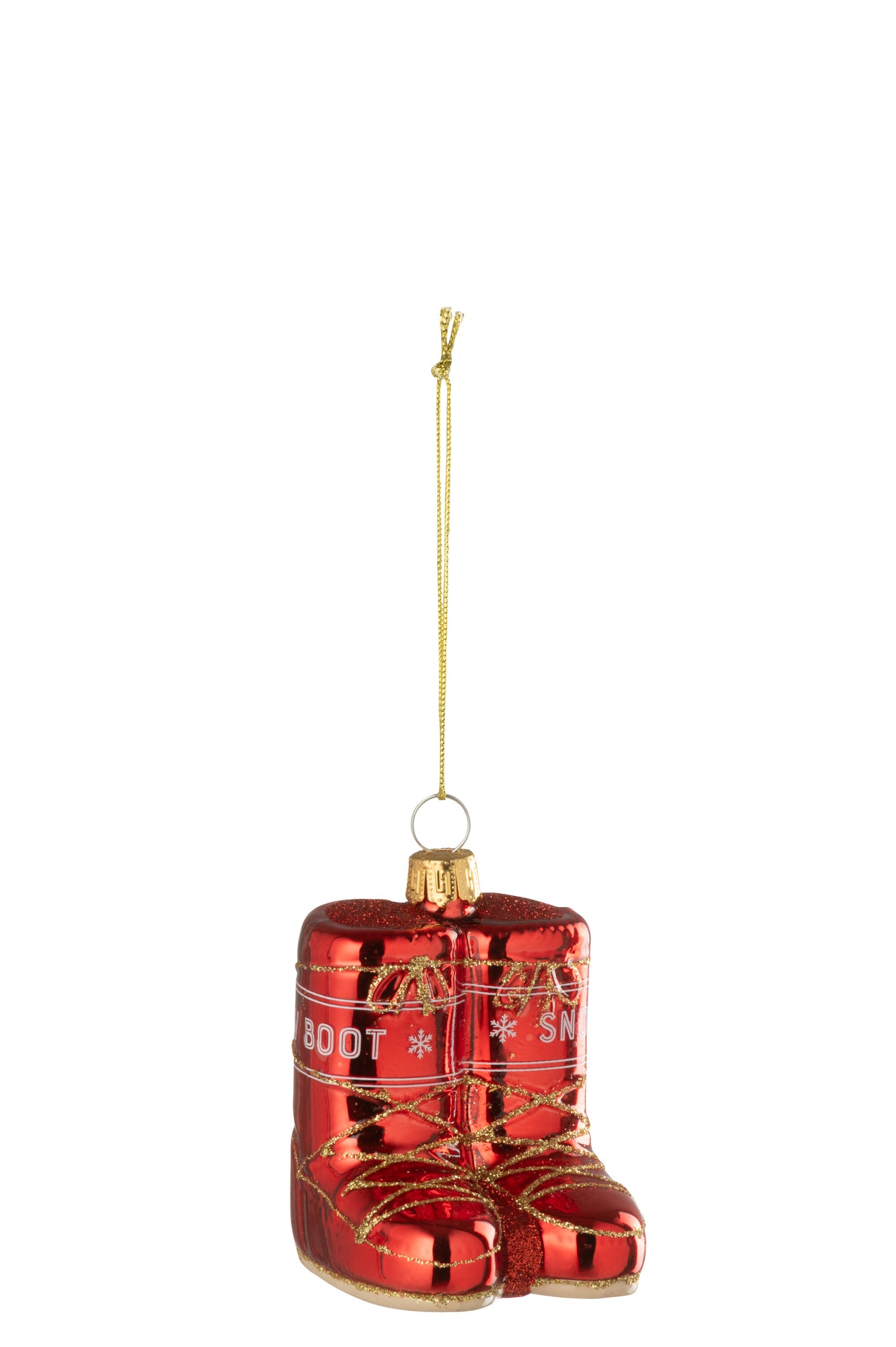 Hanger Maanlaarzen Glas Kerst Rood