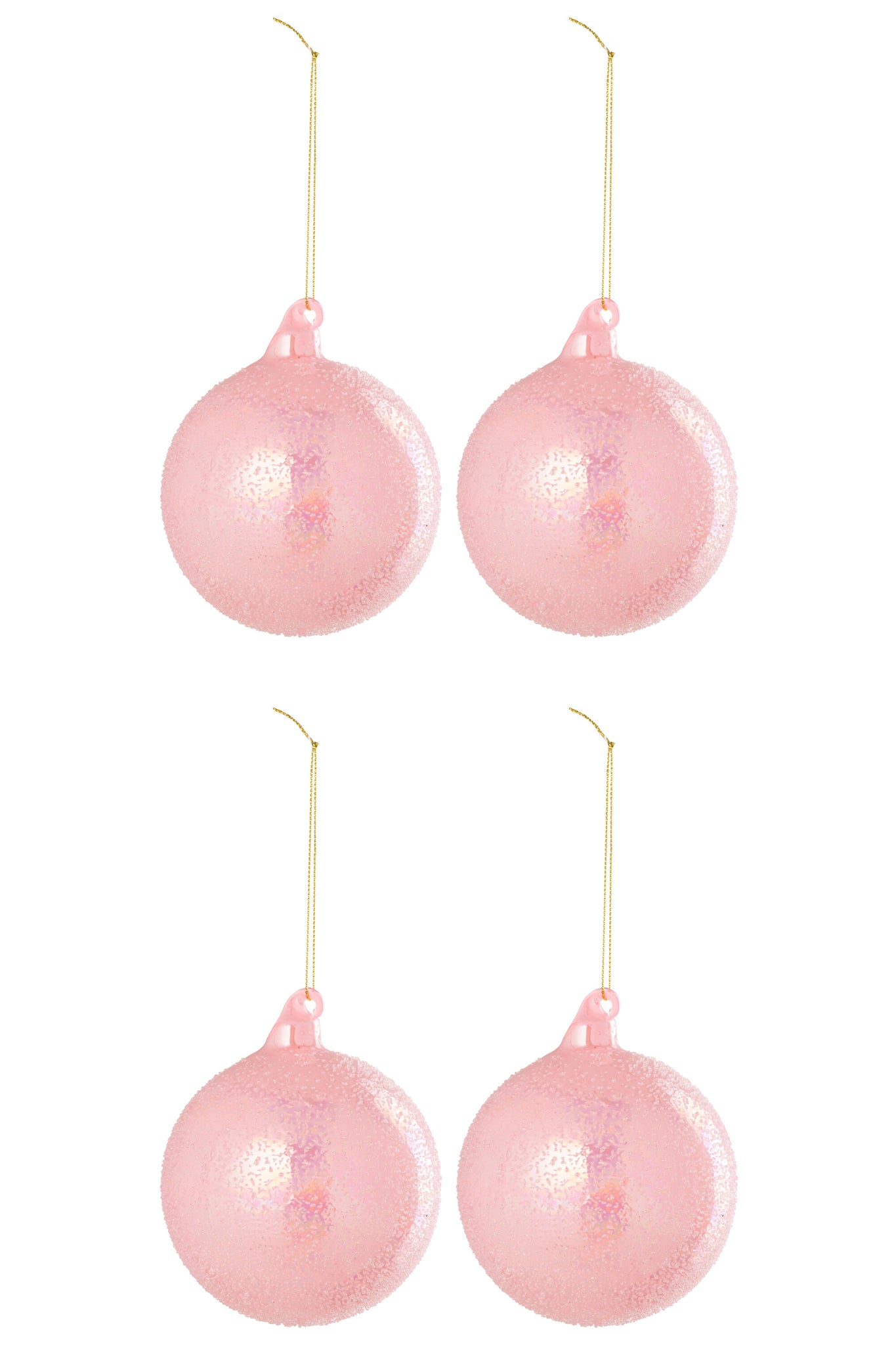 Doos met 4 kerstbal glazen lichtroze