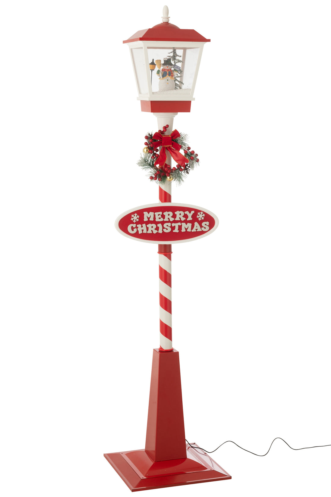 Straatlamp Led Sneeuw Plastic Kerst Rood/Groen