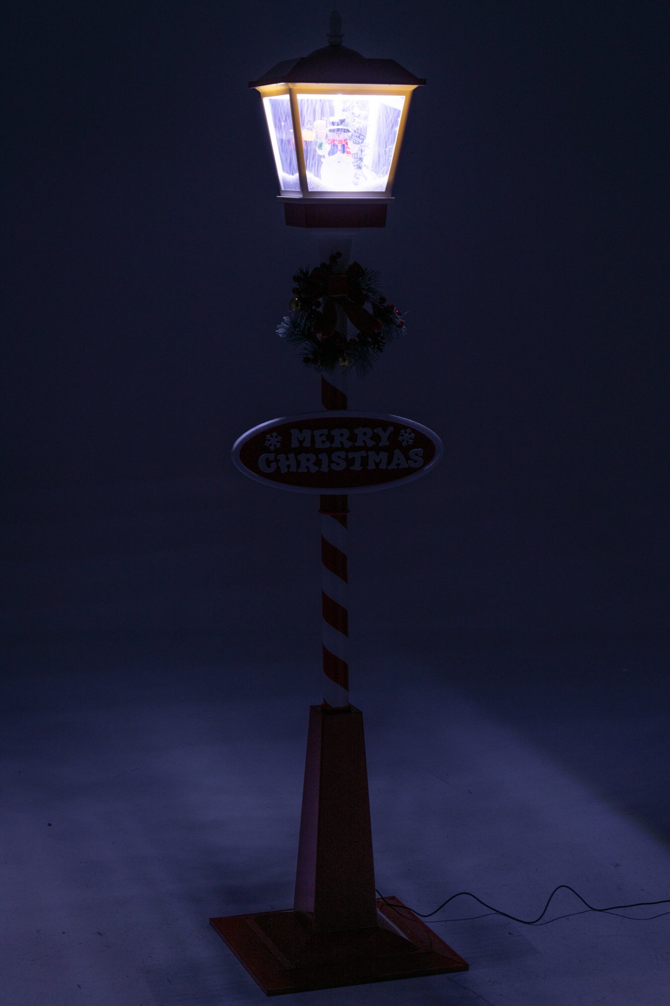Straatlamp Led Sneeuw Plastic Kerst Rood/Groen